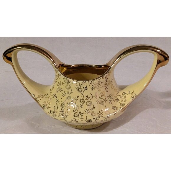 22 Kt Gold Sugar Bowl Creamer Salt & Pepper Shaker MCM Guaranteed Yellow Vtg USA - Picture 14 of 16